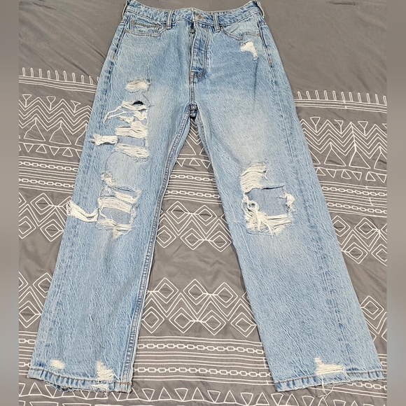 We The Free Distressed Straight Leg Jeans Size 26 - Picture 4 of 9